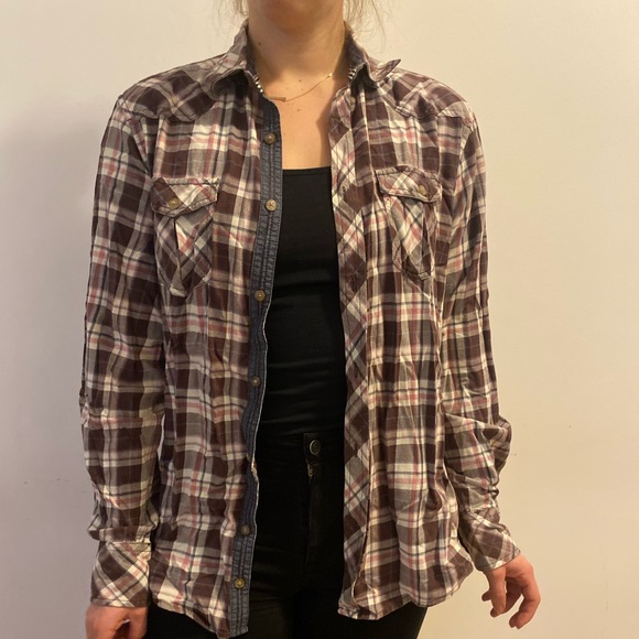 Pink and Purple Plaid Shirt - Picture 5 of 6